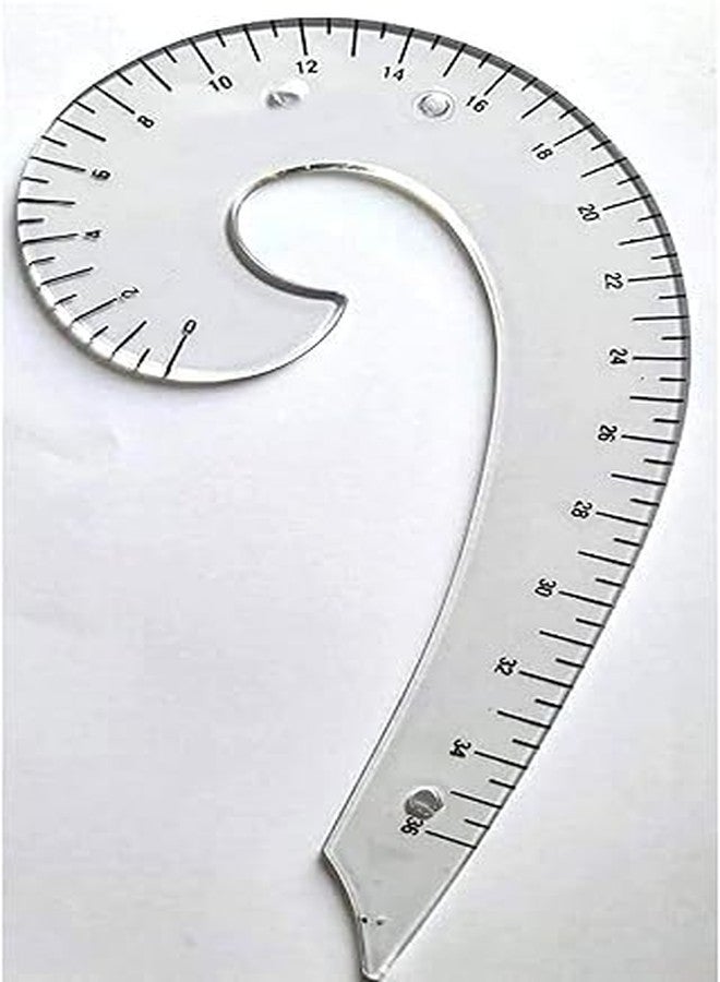 Jasol Sewing French Curve Scale and Sleeve Ruler Set | 2-Piece Transparent & Yellow Sewing Pattern Template | Tailoring Tools for Fashion Design & Sleeve Cutting - Image 3